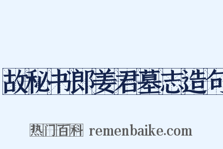 故秘书郎姜君墓志造句是什么意思的图片